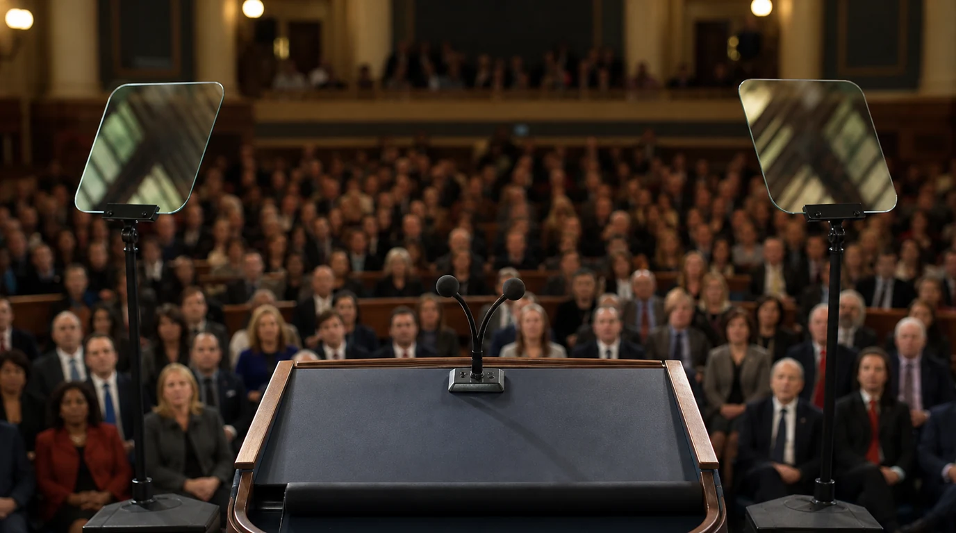Presidential Teleprompter: How the Two-Panel Setup Works and Why Every Leader Uses One