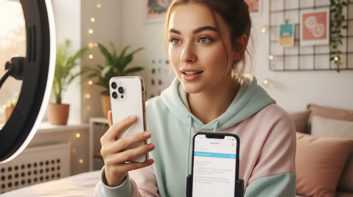 Teleprompter for TikTok: read scripts on iPhone while recording