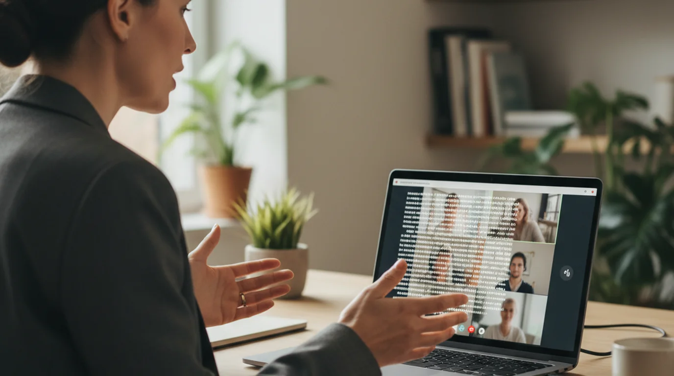 Teleprompter overlay for video calls: Zoom, Teams and more